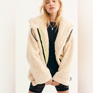 Free People Fleece Sherpa Zip-up Hoodie